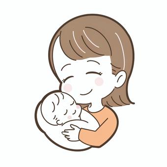 赤ちゃんを抱っこする女性 赤ちゃんを抱っこする女性 女性,赤ちゃん,育児のイラスト素材