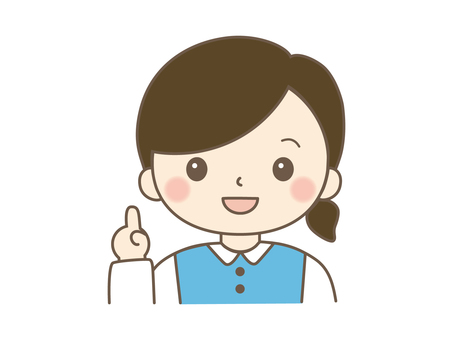 人差し指を立てる女性 女性,女の子,注目,注意,ポイント,チェック,解説,ひらめき,人差し指,かわいいのイラスト素材