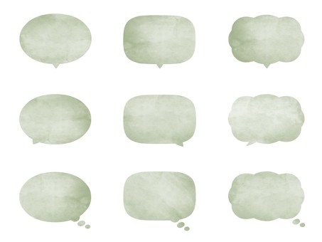 Illustration, speech balloon, watercolor, set, 