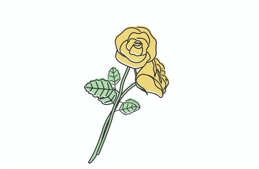 Illustration, rose, yellow, 2 of this, 
