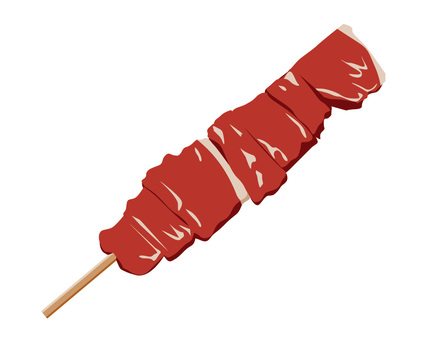 牛串・生 牛串,串,牛,牛肉,串焼き,肉料理,炭火焼,和牛,屋台,縁日のイラスト素材