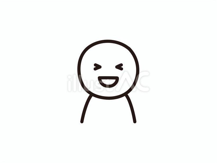 とても嬉しい棒人間のイラスト 笑顔,嬉しい,楽しいのイラスト素材
