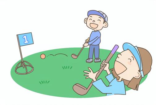 グランドゴルフ グランドゴルフ,スポーツ,ホールポスト,ボール,趣味,男性,女性,人物のイラスト素材