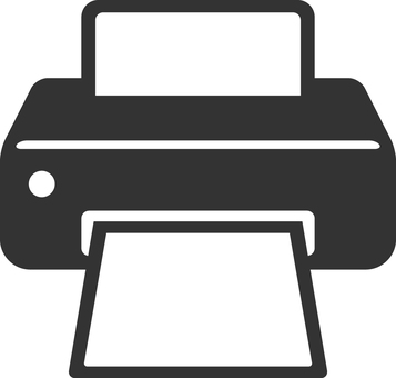 ピクトグラムのグレーのプリンターです。 ピクトグラム,インジェクトプリンター,シンプル,プリンター,印刷機,卓上,オフィス用,家庭用,電子機器,家電のイラスト素材