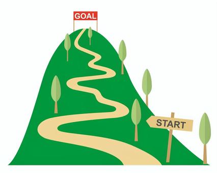 頂上へつづく登山道 山道,頂,登山,道,登る,ルート,山,頂上,達成,夢のイラスト素材