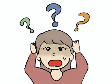 頭を抱えて困惑する女性 頭を抱えて困惑する女性 困惑,はてなマーク,頭を抱える,女性,混乱のイラスト素材