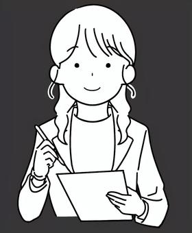 プランナー・相談・見積もり・カウンセラー カウンセラー,人物,手描き,シンプル,ビジネス,問診,健診,にっこり,ニッコリ,アイコンのイラスト素材