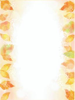 縦長の秋背景２ 背景,秋,水彩,紅葉,フレーム,枠,落ち葉,９月,１０月,１１月のイラスト素材