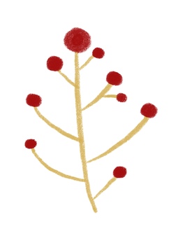 手描き風木の実の枝 手描き風木の実の枝 木の実,クリスマス,冬,赤,実,植物,手描き風,ナチュラル,シンプル,かわいいのイラスト素材