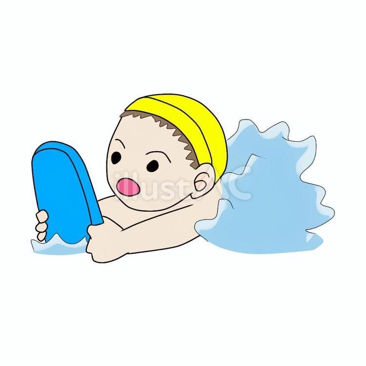 ビート版を持って泳ぐ男の子 泳ぐ,男の子,ビート版のイラスト素材