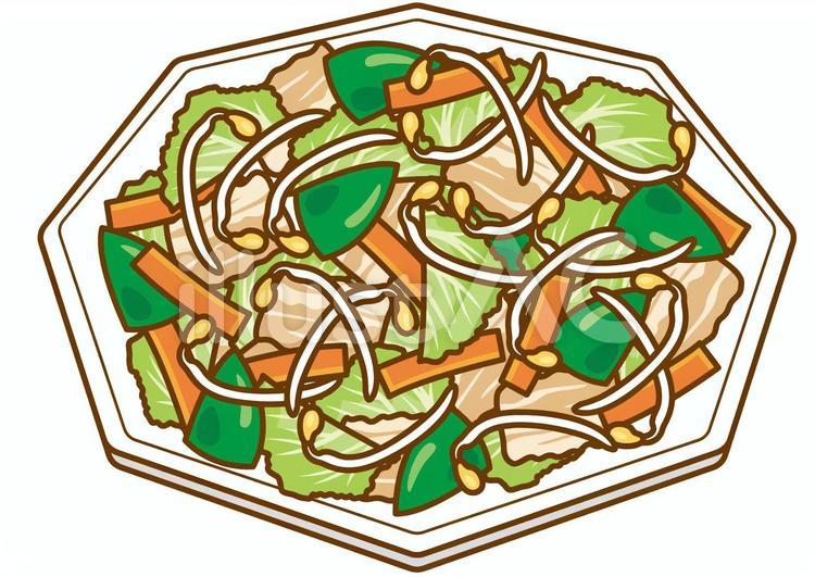 肉野菜炒め-4c 肉野菜炒め,炒め物,豚肉のイラスト素材