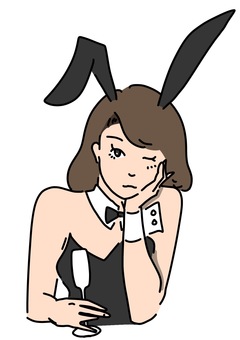 グラスを持ってウインクバニー　カラー グラス,コスプレ,女性,うさみみ,バニーガール,ウインク,カラーのイラスト素材