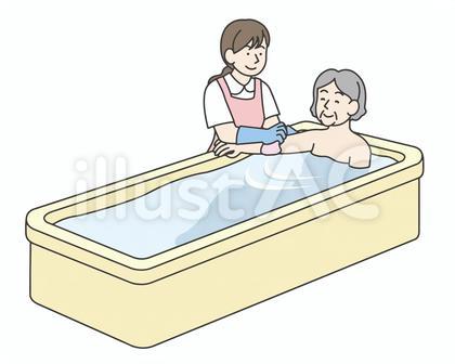入浴介助する介護・看護する女性