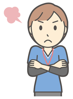  訪問看護師女性-219-バスト 怒る,訪問看護師,看護師,女性,医療,病院,介護,ナース,在宅看護,クリニックのイラスト素材