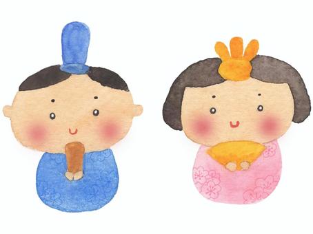 Illustration, hina doll, hina matsuri, march, 