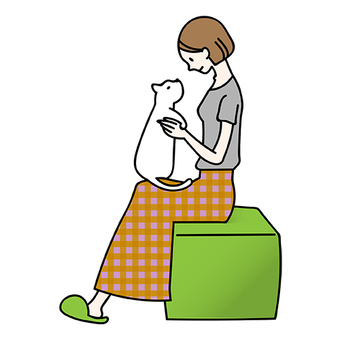 猫　女性　お洒落　シンプル 猫,女性,かわいい,シンプル,お洒落のイラスト素材