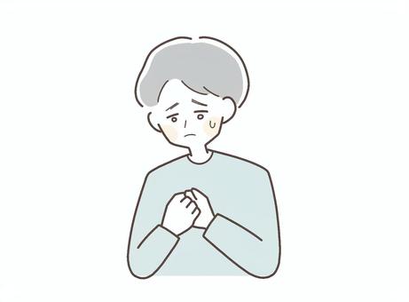 不安そうな表情の男性のイラスト素材 不安,表情,若い,男性,心配,悩む,緊張,恐怖,憂鬱,うつのイラスト素材