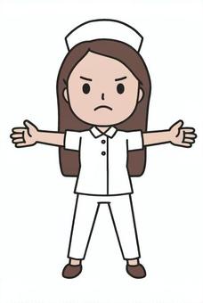 制止する人 制止する人 ストップ,制止,邪魔,盾,守る,看護婦,ナース服,病院,女のイラスト素材