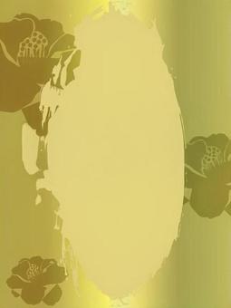 金の椿のフレームイラスト 金色,ゴールド,背景,フレーム,花柄,花,和風,和柄,高級感,エレガントのイラスト素材