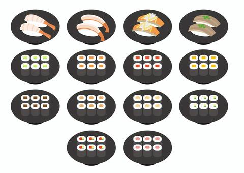Sushi Simple Set 8, JPG, PNG and AI Sushi Simple Set 8, sushi, tuna, conveyor belt sushi, JPG, PNG and AI