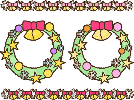 クリスマスリースとライン