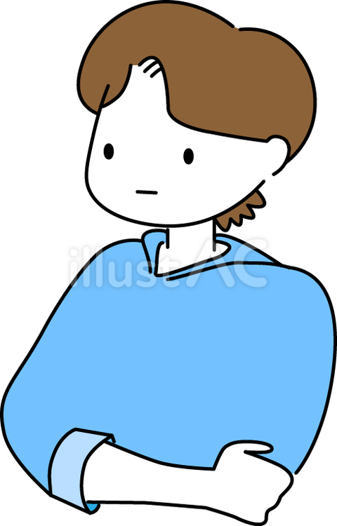 考える男の子 男の子,考える,悩むのイラスト素材