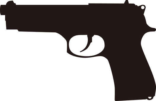 ベレッタM92Fシルエット黒 携帯式,拳銃,サイドウェポン,銃器,銃,ベレッタ,モデルガン,ピストル,ハンドガン,おもちゃのイラスト素材