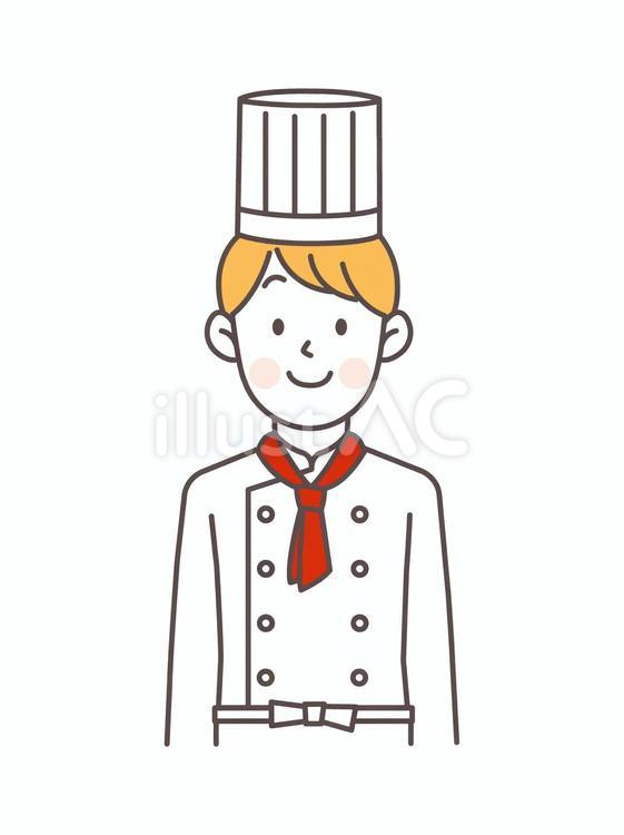 笑顔の男性コックさん パティシエ,コック,料理人のイラスト素材