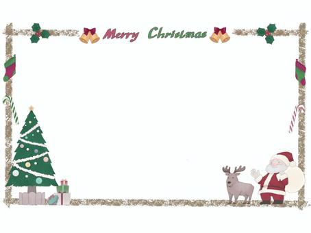 くすみ色のクリスマスフレームイラスト3