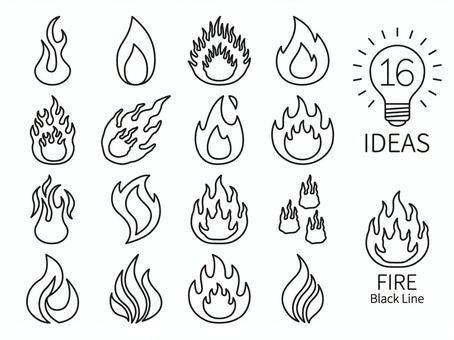 flame icon set, आग, सूजन, आग, JPG and PNG