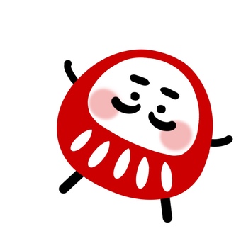赤だるま　正月　手描き だるま,達磨,赤,かわいい,面白い,ポストカード,手描きのイラスト素材