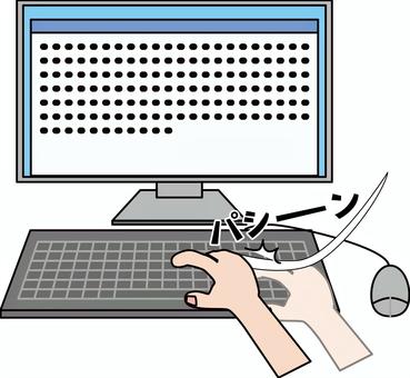 エンターキー完了 エンターキー,完了,押す,音,強い,乱暴,キーボード,入力,パソコン,仕事のイラスト素材