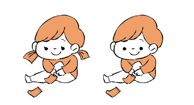 靴下を履く子供 靴下,支度,子ども,シンプル,かわいい,児童,幼稚園,保育園,子ども園,男の子のイラスト素材