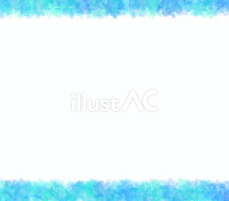 水色の水彩風の上下のフレーム 水彩,フレーム,背景のイラスト素材