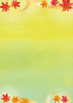 背景906 背景,秋,紅葉,和風,緑,和柄,七宝柄,きれい,水彩,華やかのイラスト素材