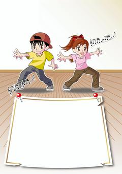 ダンス02_POP 少年,少女,ダンス,ブレイクダンス,元気,ストリートカルチャー,ヒップホップのイラスト素材