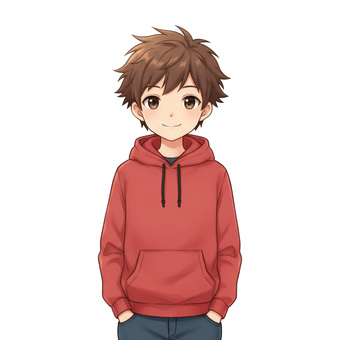 アニメ風の小学生の男の子のイラスト