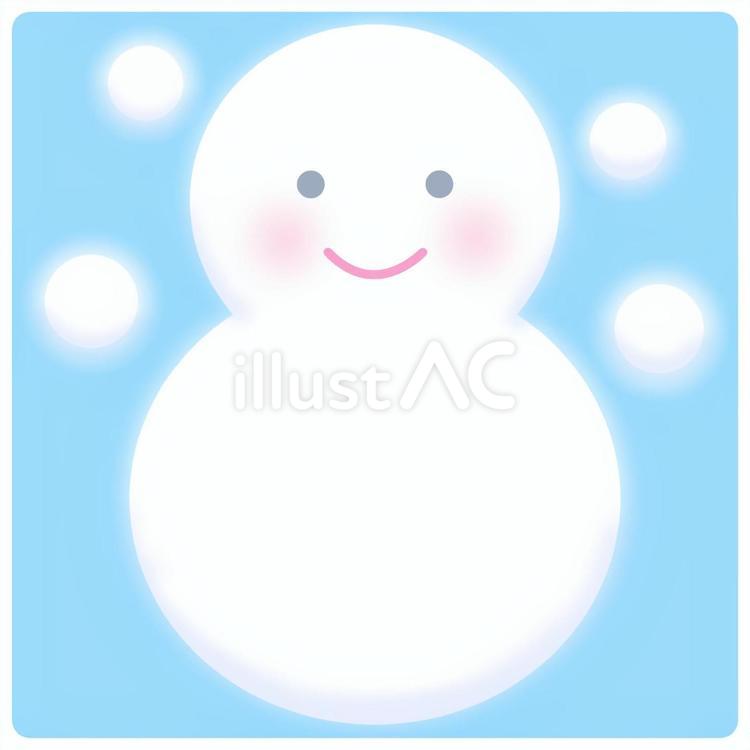 雪だるま 背景水色イラスト - No: 24511741｜無料イラスト・フリー素材なら「イラストAC」