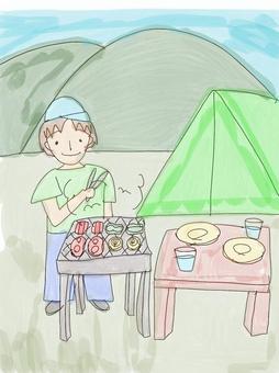 今日はバーベキューに行きました 夏,記録,レジャー,バーベキュー,キャンプのイラスト素材