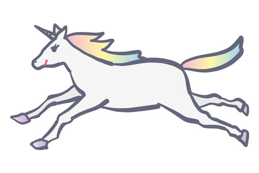 年賀状素材おしゃれで可愛いユニコーン 馬,午,うま,ユニコーン,干支,十二支,年賀状素材,正月,新年,年末のイラスト素材