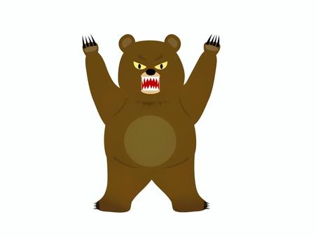 怖いクマのイラスト 熊,クマ,怖い,出没,襲う,凶暴,危険,動物,危ない,立つのイラスト素材