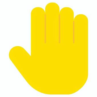 黄色い手（掌） 手,アイコン,黄色,掌,パーのイラスト素材