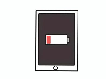タブレット端末　バッテリー　減少 充電,バッテリー,電子機器,残量,減少,ピンチ,少ない,充電不足,タブレット,インターネットのイラスト素材