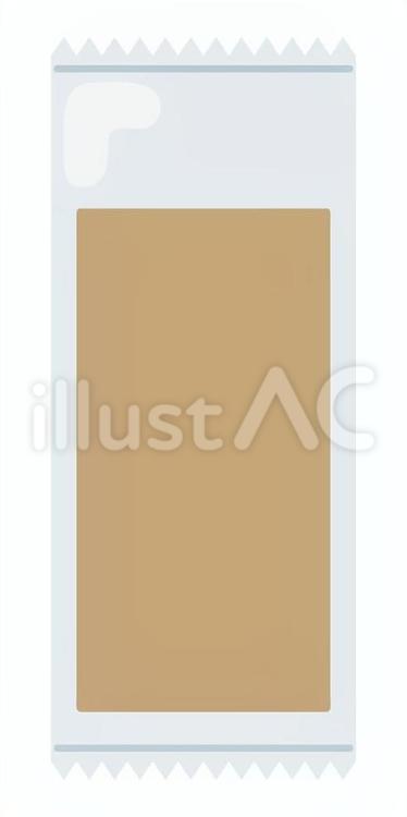 お手拭き(使い捨て/袋入り/茶色) お手ふき,ウェットティッシュ,除菌シートのイラスト素材