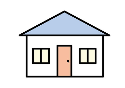 シンプルな家 戸建て,ロゴ,可愛い,家,アイコン,住宅,住居,装飾,ワンカット,一戸建てのイラスト素材