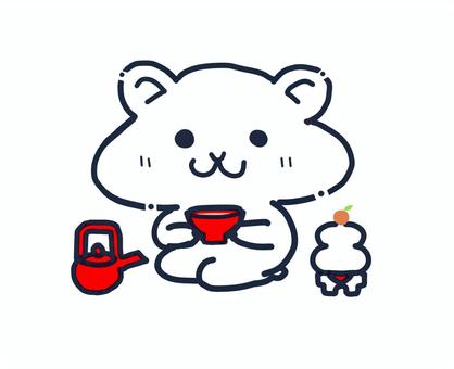 正月をゆっくり過ごすハムスター 正月をゆっくり過ごすハムスター ハムスター,正月,謹賀新年,お屠蘇,鏡餅,賀正,ジャンガリアンハムスター,パールホワイトのイラスト素材