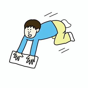 雑巾がけをする男性 男性,人物,シンプル,雑巾がけ,掃除,雑巾,生活,家事のイラスト素材