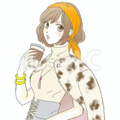 コーヒーを飲む女性