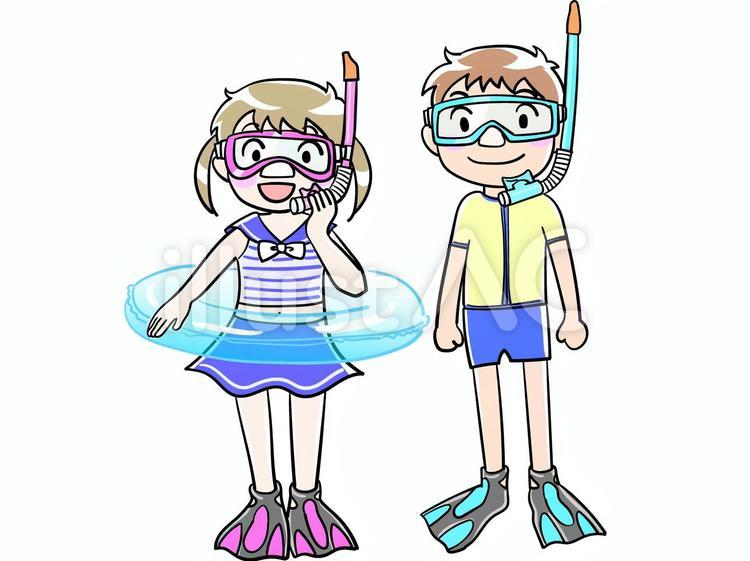 シュノーケリング子供cs2イラスト No 無料イラストなら イラストac