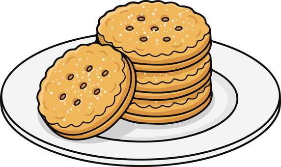 ビスケット ビスケット,お菓子,おやつ,甘い,洋菓子,焼き菓子,ベクターのイラスト素材